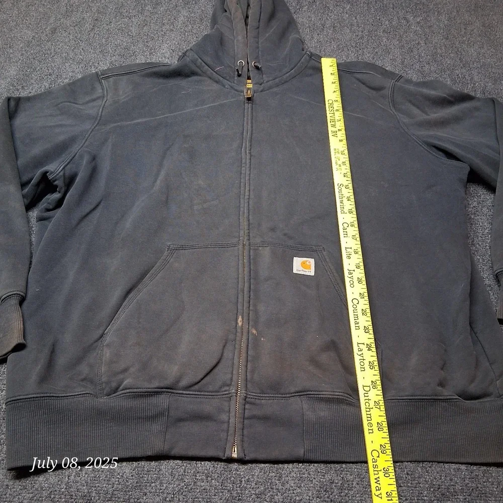 * Carhartt 100614‎ Rain Defender Sweatshirt Size 2XL Black Full Zip Heavyweight